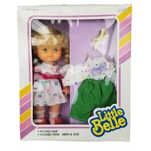 Vintage NOS Little Belle 7" Doll with Extra Clothes Movable Head Arms And Legs